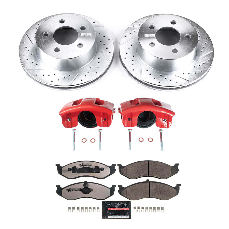 Power Stop KC2152-36 Z36 Extreme Performance Truck And Tow 1-Click Brake Kit With Calipers (Front) for 1999-2006 Jeep Cherokee product image