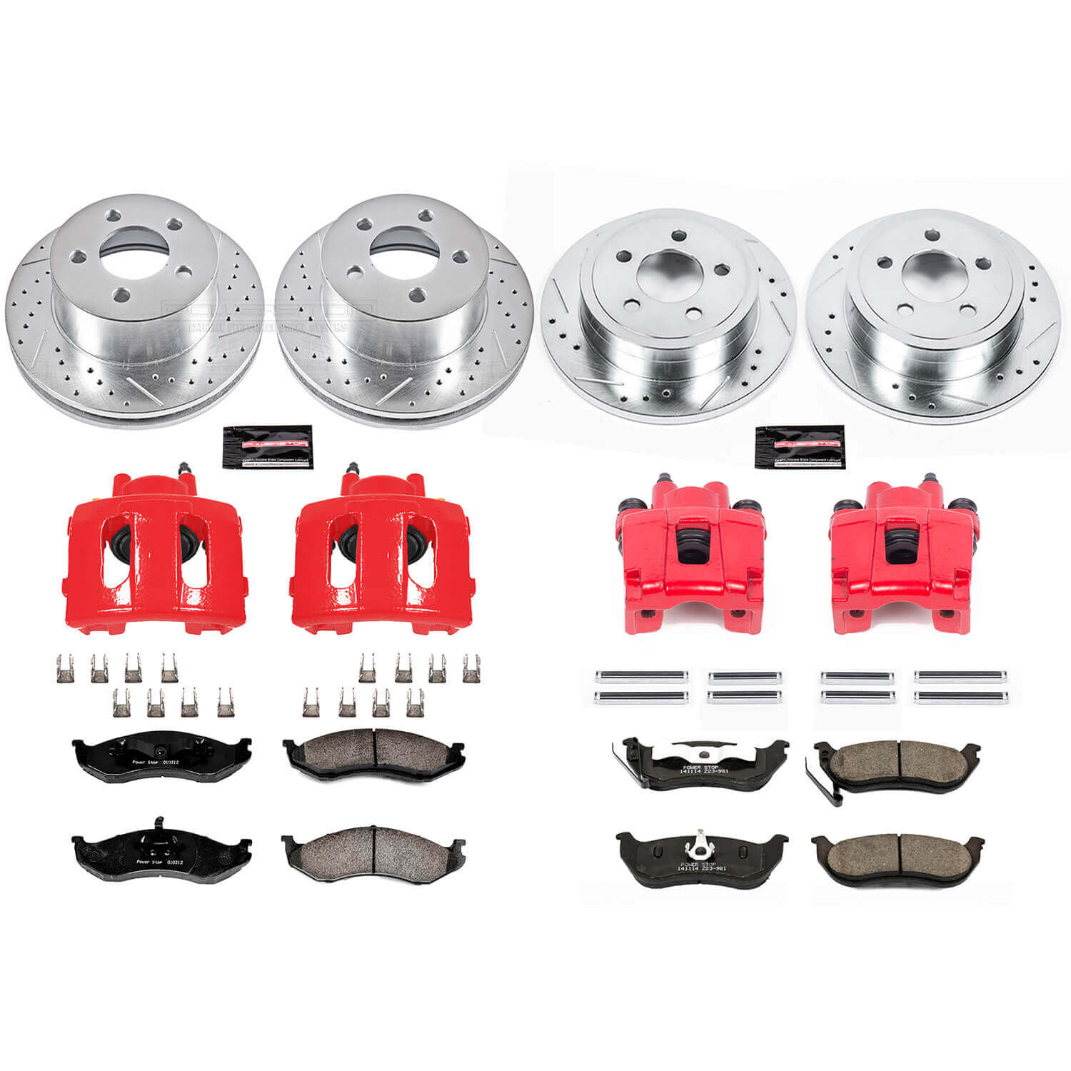 Power Stop KC2154 Z23 Evolution Sport Performance 1-Click Brake Kit With Calipers (Front And Rear) for 2003-2006 Jeep Wrangler product image