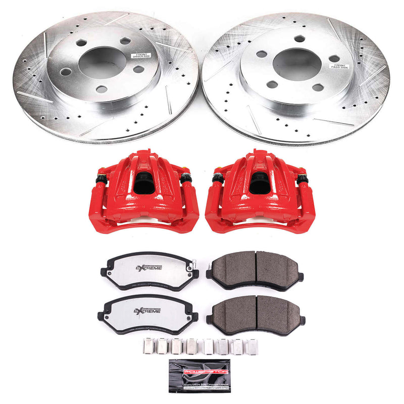 Power Stop KC2160-36 Z36 Extreme Performance Truck And Tow 1-Click Front Brake Kit With Calipers for 2002-2007 Jeep Liberty product image