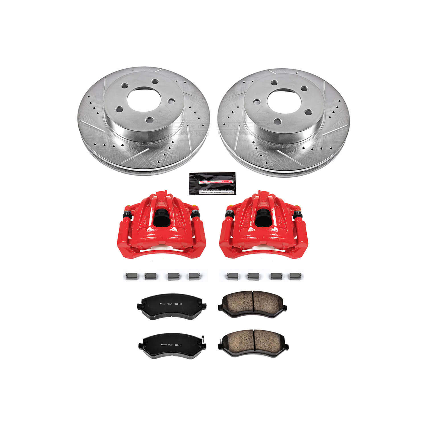 Power Stop KC2160 Z23 Evolution Sport Performance 1-Click Drilled And Slotted Front Brake Kit With Calipers for 2002-2007 Jeep Liberty product image