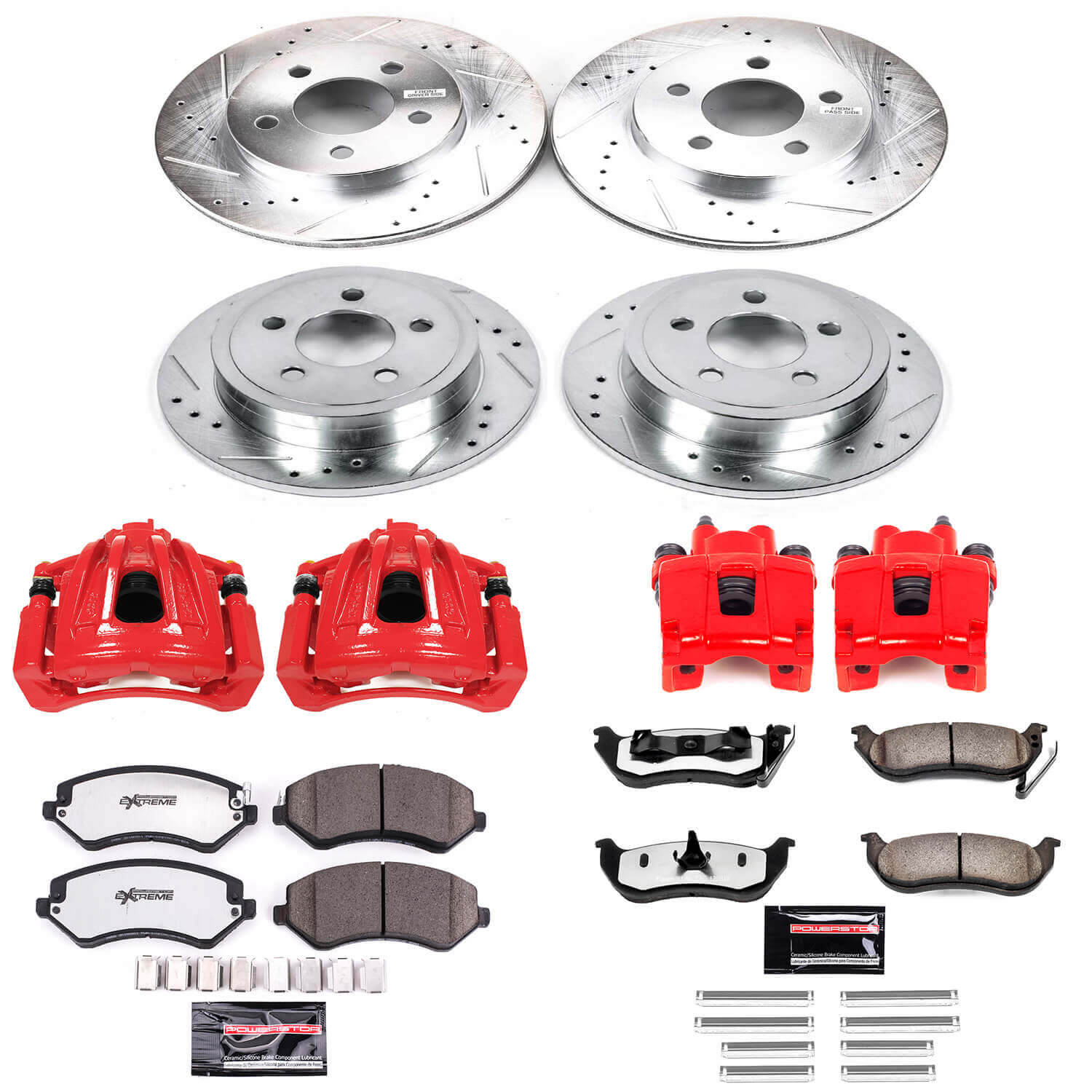Power Stop KC2162-36 Z36 Extreme Performance Truck And Tow 1-Click Front And Rear Brake Kit With Calipers for 2003-2007 Jeep Liberty product image