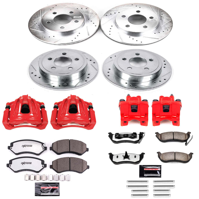 Power Stop KC2162-36 Z36 Extreme Performance Truck And Tow 1-Click Front And Rear Brake Kit With Calipers for 2003-2007 Jeep Liberty product image