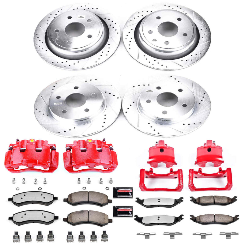 Power Stop KC2164A-36 Z36 Extreme Performance Truck And Tow 1-Click Brake Kit With Calipers (Front And Rear) for 2007-2021 Chrysler Aspen product image