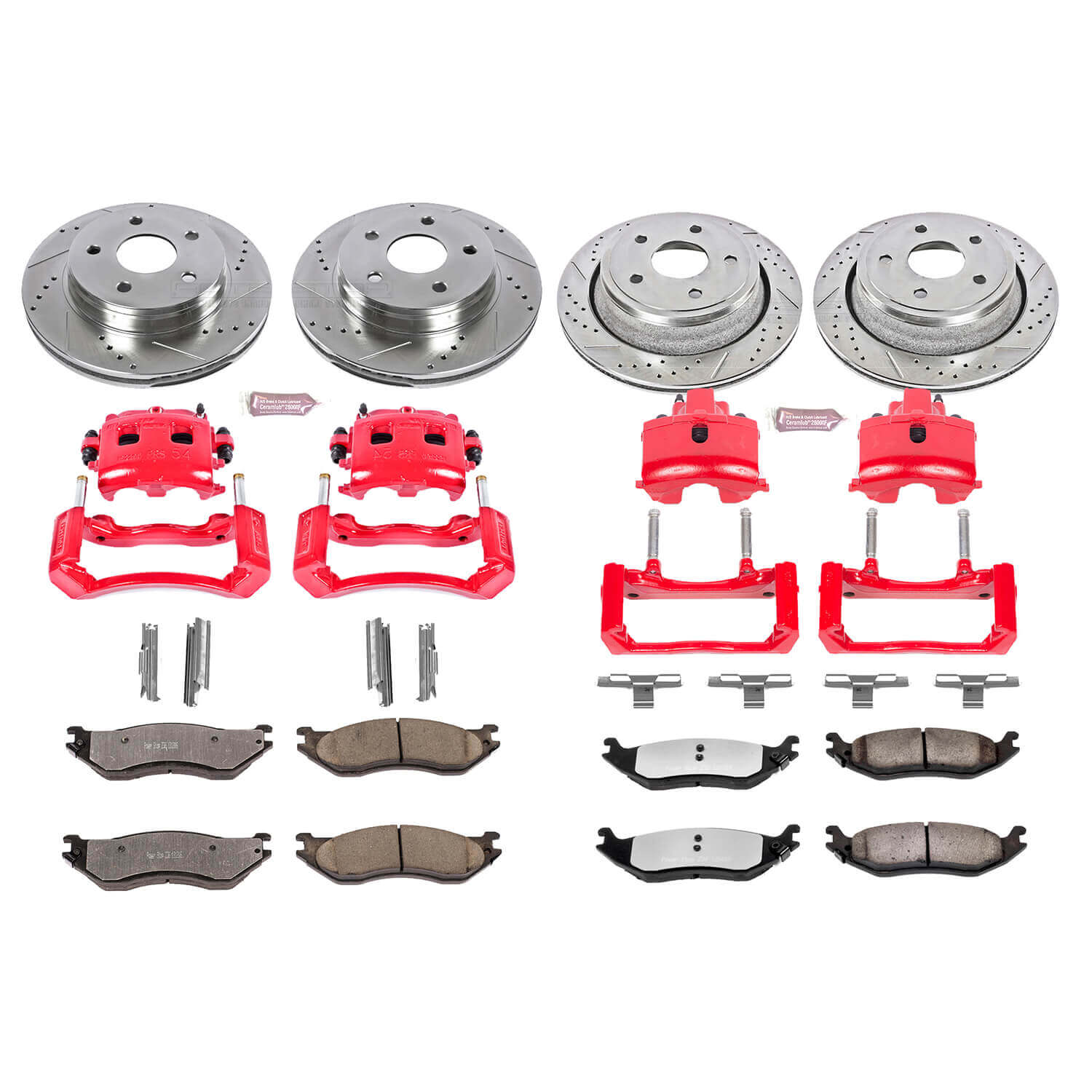Power Stop KC2166-36 Z36 Extreme Performance Truck And Tow 1-Click Brake Kit With Calipers (Front And Rear) for 2002 Dodge RAM 1500 product image