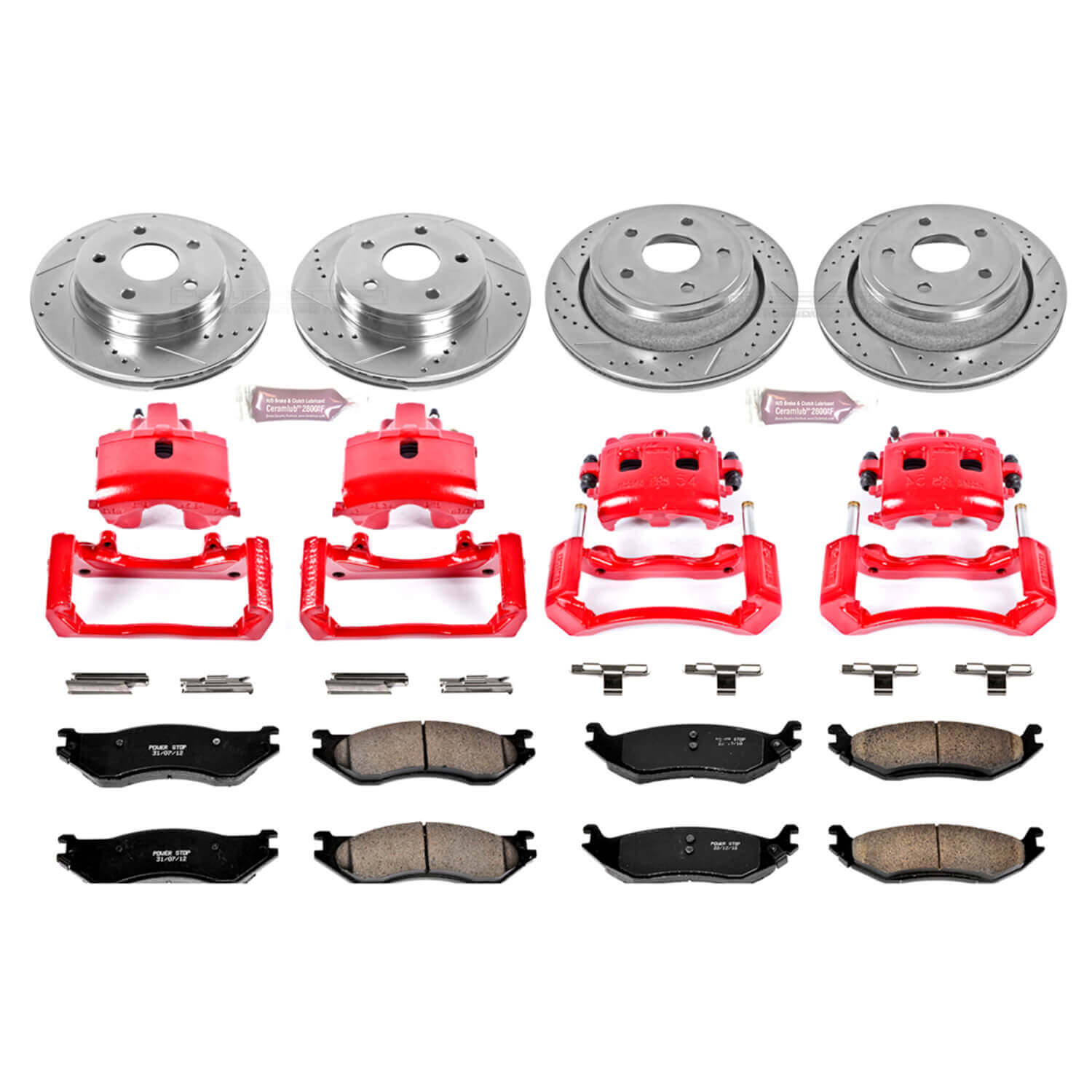 Power Stop KC2166 Z23 Evolution Sport Performance 1-Click Brake Kit With Calipers (Front And Rear) for 2002 Dodge RAM 1500 product image