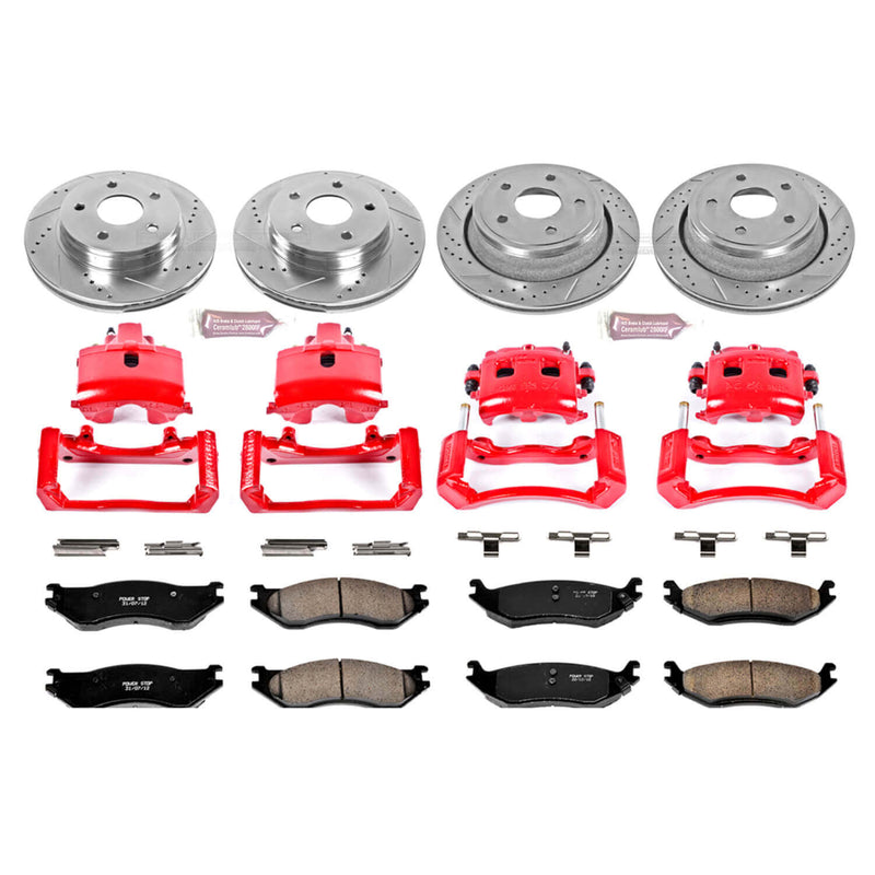 Power Stop KC2166 Z23 Evolution Sport Performance 1-Click Brake Kit With Calipers (Front And Rear) for 2002 Dodge RAM 1500 product image