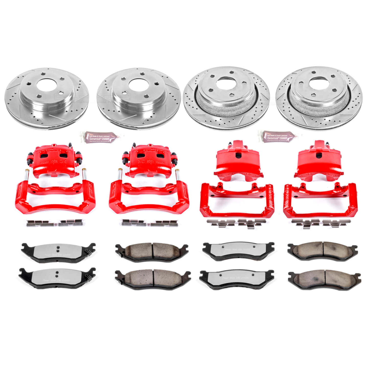 Power Stop KC2168-36 Z36 Extreme Performance Truck And Tow 1-Click Brake Kit With Calipers (Front And Rear) for 2003-2005 Dodge RAM 1500 product image