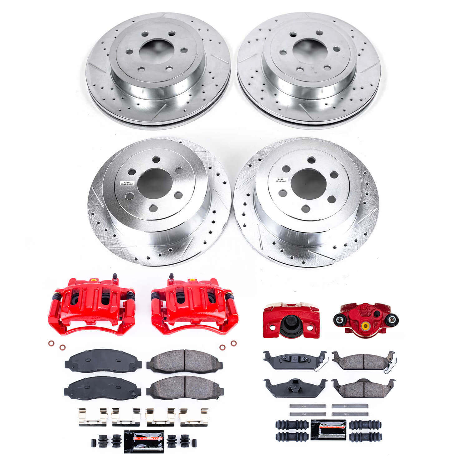Power Stop KC2188 Front And Rear Z23 Evolution Sport Performance 1-Click Pad And Rotor Kit With Calipers for 2003-2004 Dodge Dakota product image