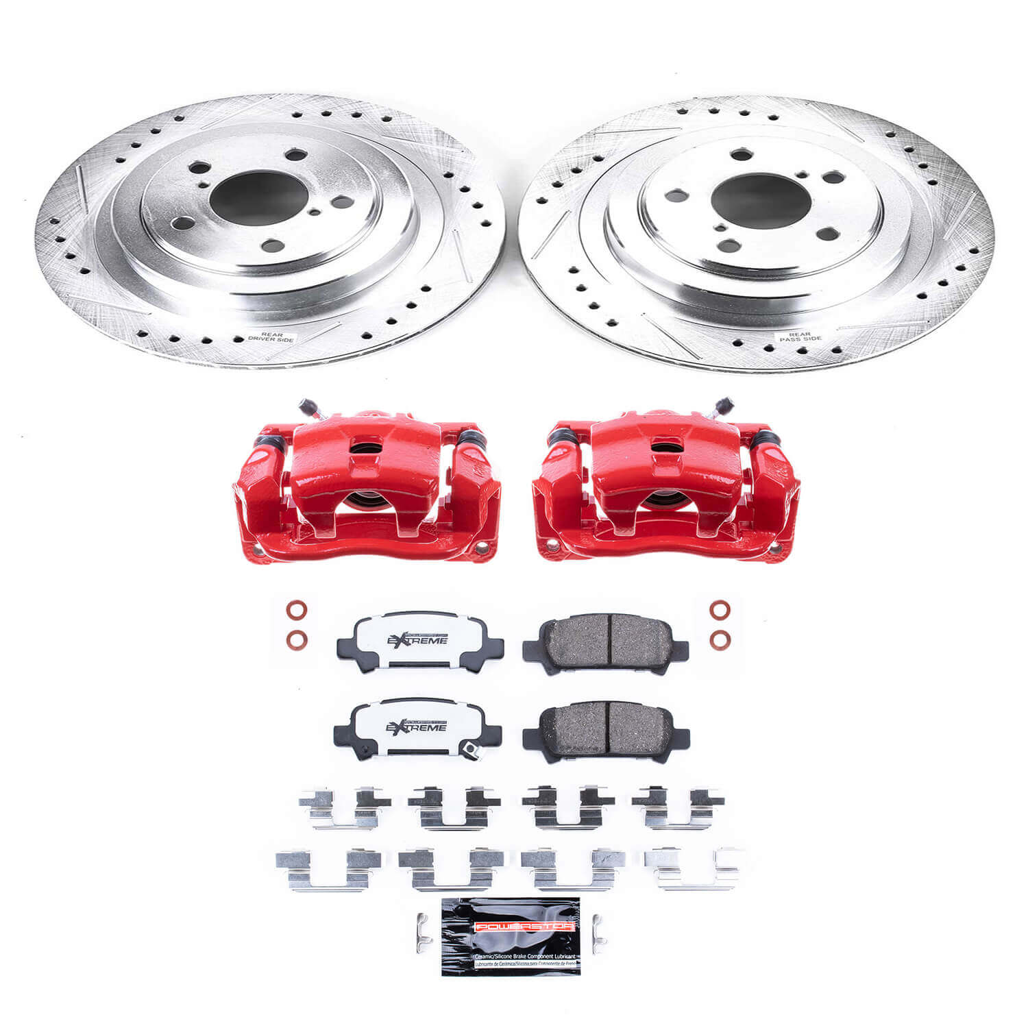 Power Stop KC219-26 Z26 Street Warrior 1-Click Pad And Rotor Kit With Calipers for 2005 Subaru Legacy GT, GT Limited product image