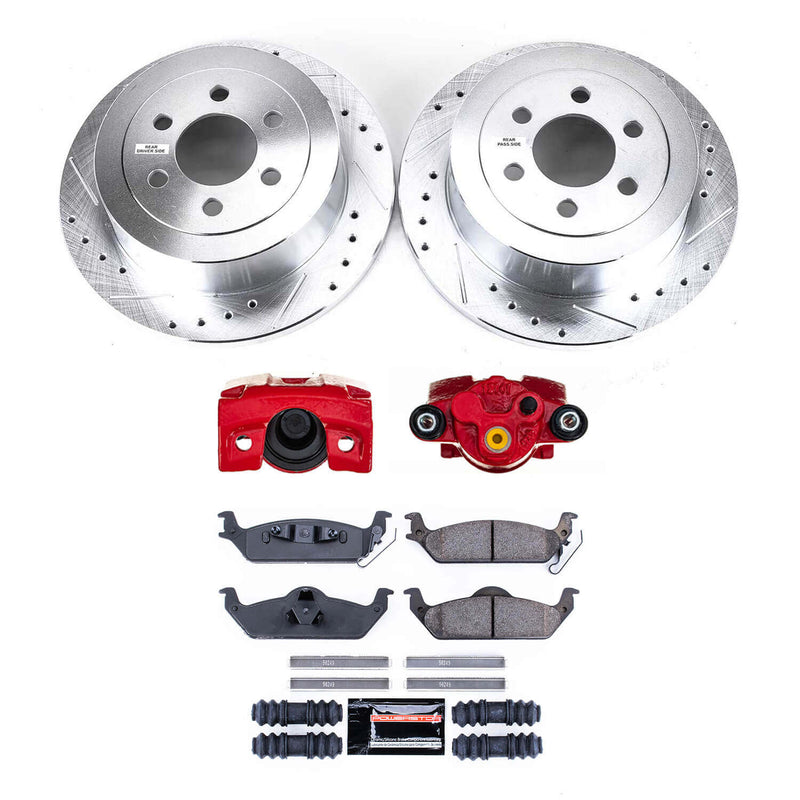 Power Stop KC2192 Rear Z23 Evolution Sport Performance 1-Click Pad And Rotor Kit With Calipers for 2003-2004 Dodge Dakota product image