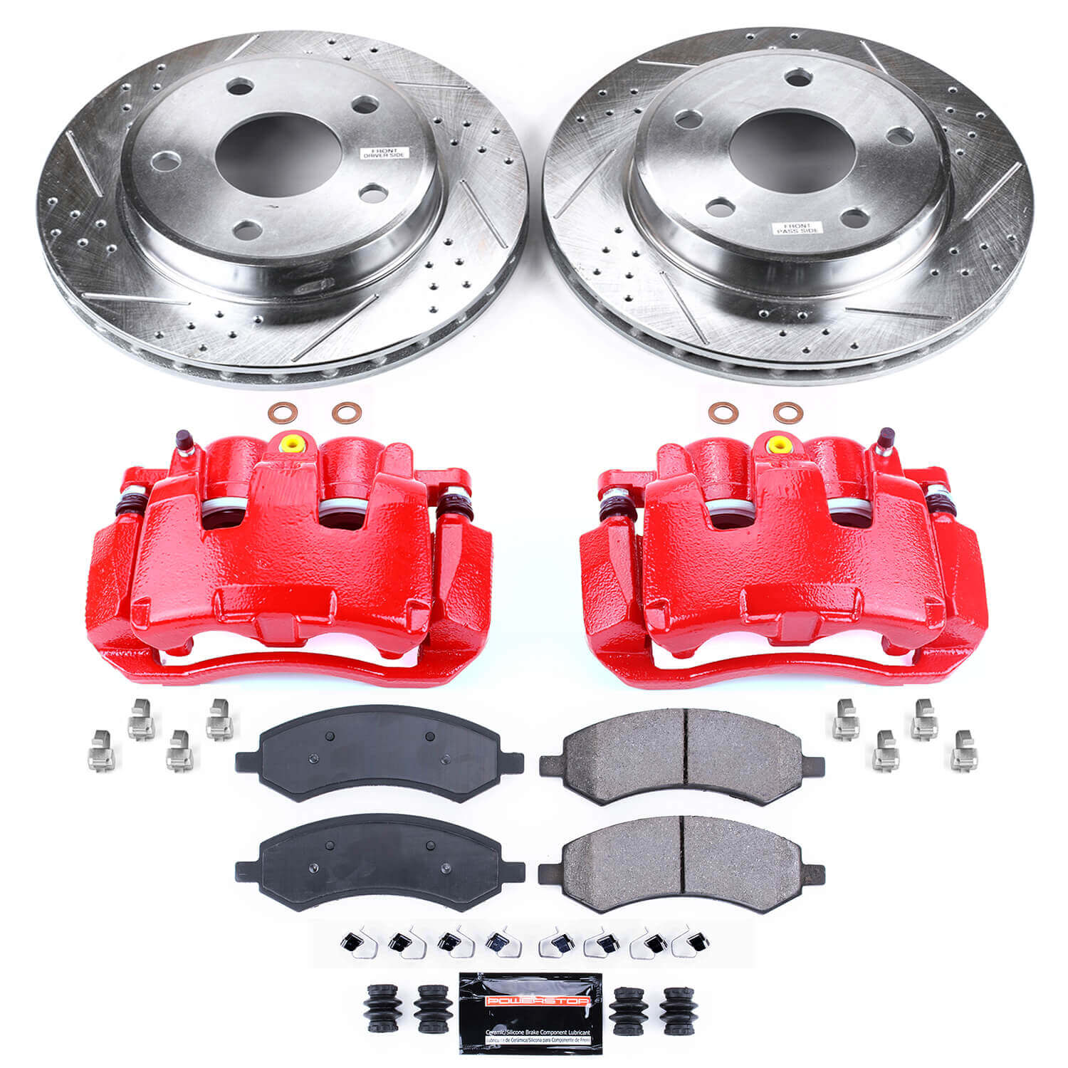 Power Stop KC2193A Z23 Evolution Sport Performance 1-Click Brake Kit With Calipers (Front) for 2009-2011 Dodge Dakota product image