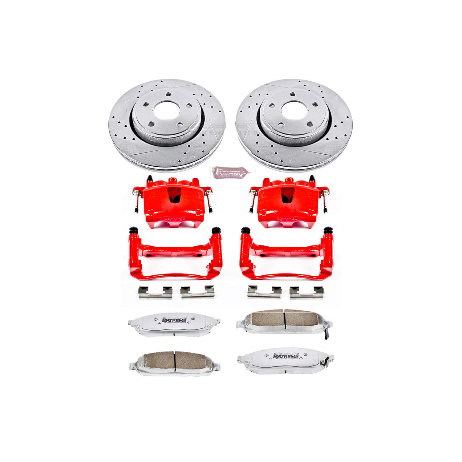 Power Stop KC2219-26 Z26 Extreme Street Warrior 1-Click Brake Kit With Calipers (Front) for 2005-2010 Jeep Commander product image