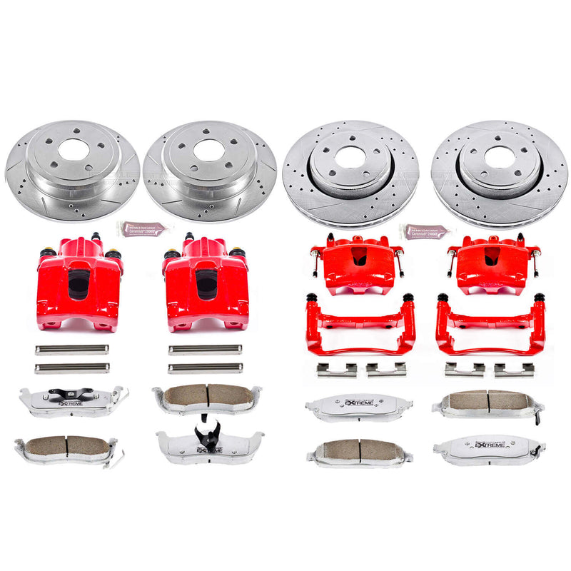 Power Stop KC2220-26 Z26 Extreme Street Warrior 1-Click Brake Kit With Calipers (Front And Rear) for 2005-2010 Jeep Commander product image