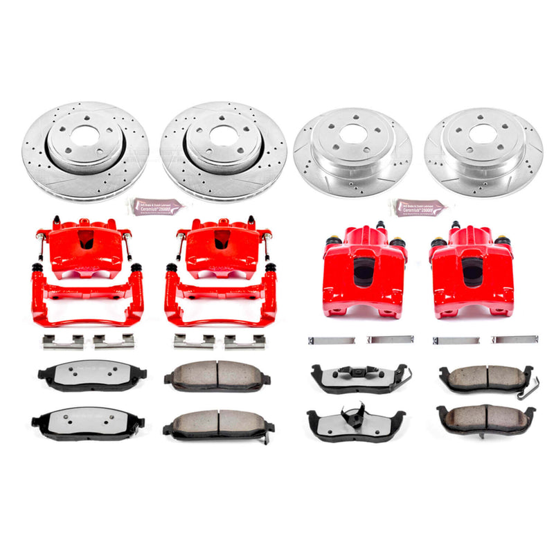 Power Stop KC2220-36 Z36 Extreme Performance Truck And Tow 1-Click Brake Kit With Calipers (Front And Rear) for 2005-2010 Jeep Commander product image