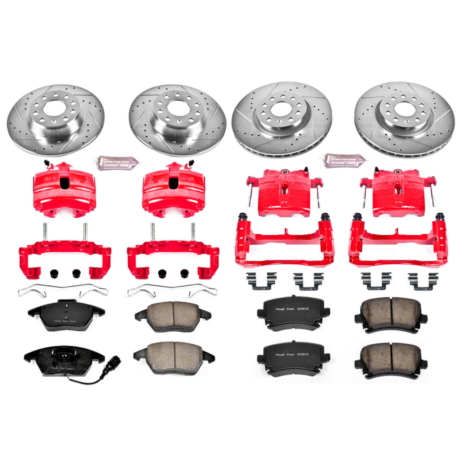 Power Stop KC2260B Z23 Evolution Sport Performance 1-Click Brake Kit With Calipers (Front And Rear) for 2006-2009 Audi A3 product image