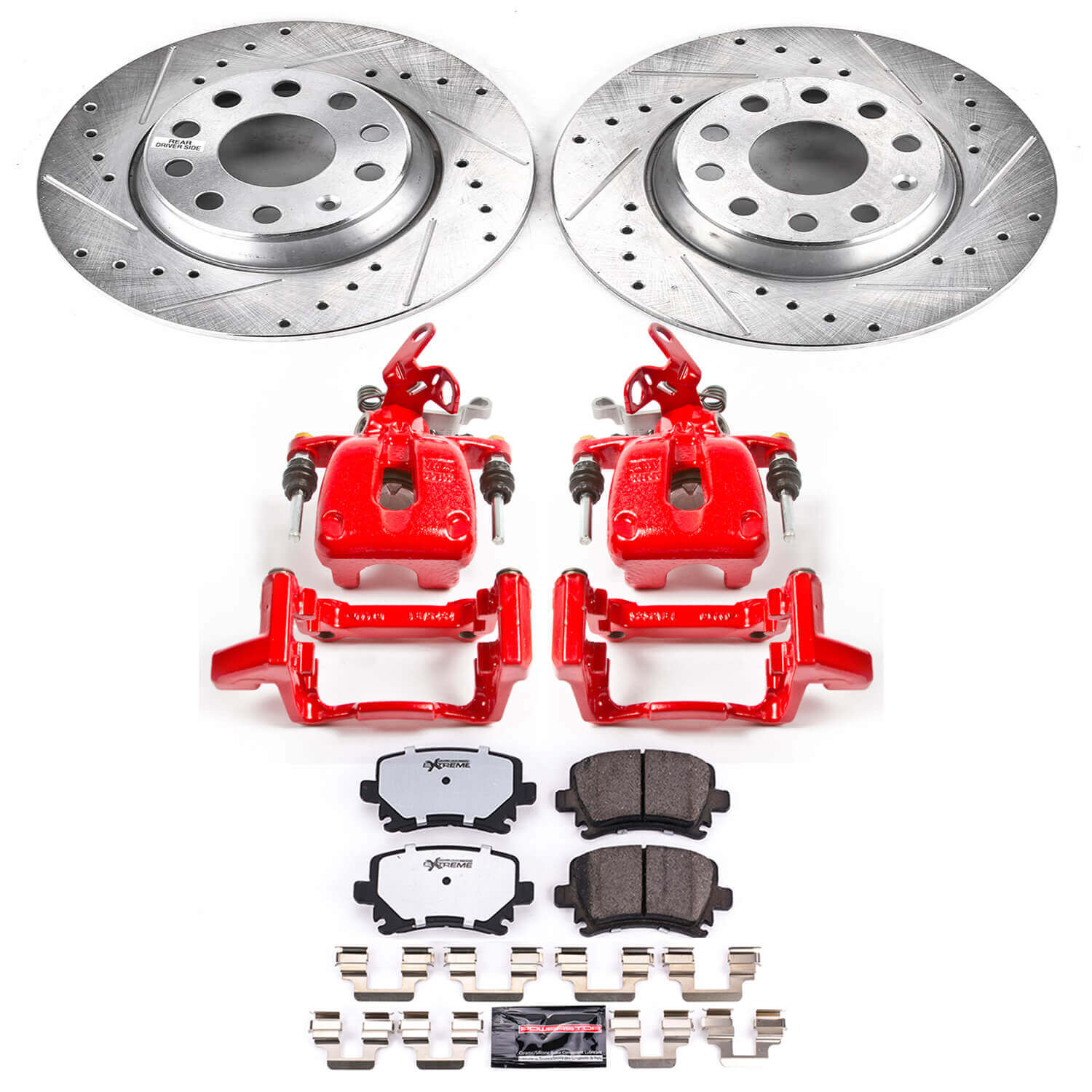 Power Stop KC2261-26 Z26 Street Warrior 1-Click Rear Brake Kit With Calipers for 2006-2009 Audi A3 product image