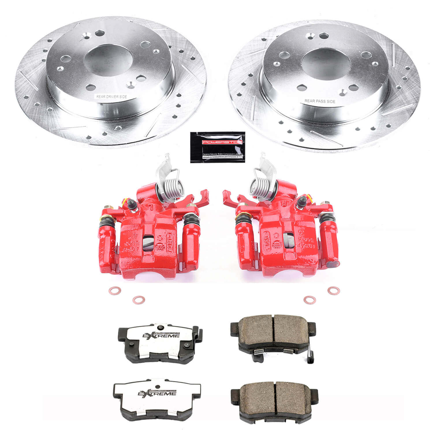 Power Stop KC2270D-26 Z26 Street Warrior 1-Click Rear Brake Kit With Calipers for 1998-2002 Honda Accord Coupe (2 Door) product image