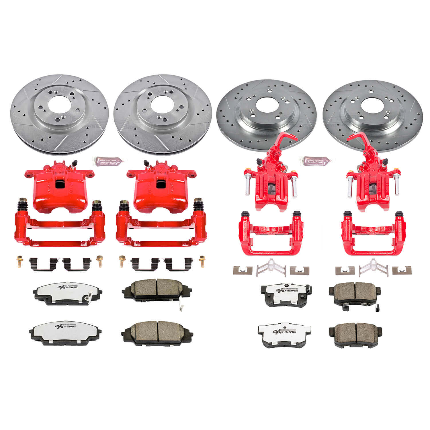 Power Stop KC2277-26 Z26 Extreme Street Warrior 1-Click Brake Kit With Calipers (Front And Rear) for 2000-2009 Honda S2000 product image