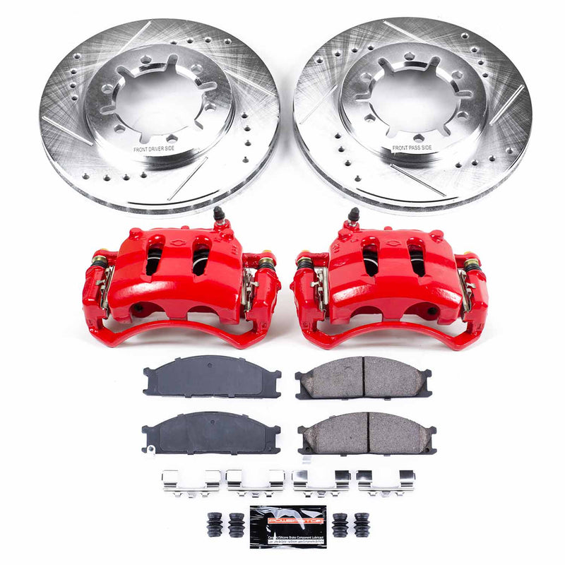 Power Stop KC2278A Front Z23 Evolution Sport Performance 1-Click Pad And Rotor Kit With Calipers for 1999-2002 Nissan Frontier Rear Wheel Drive product image
