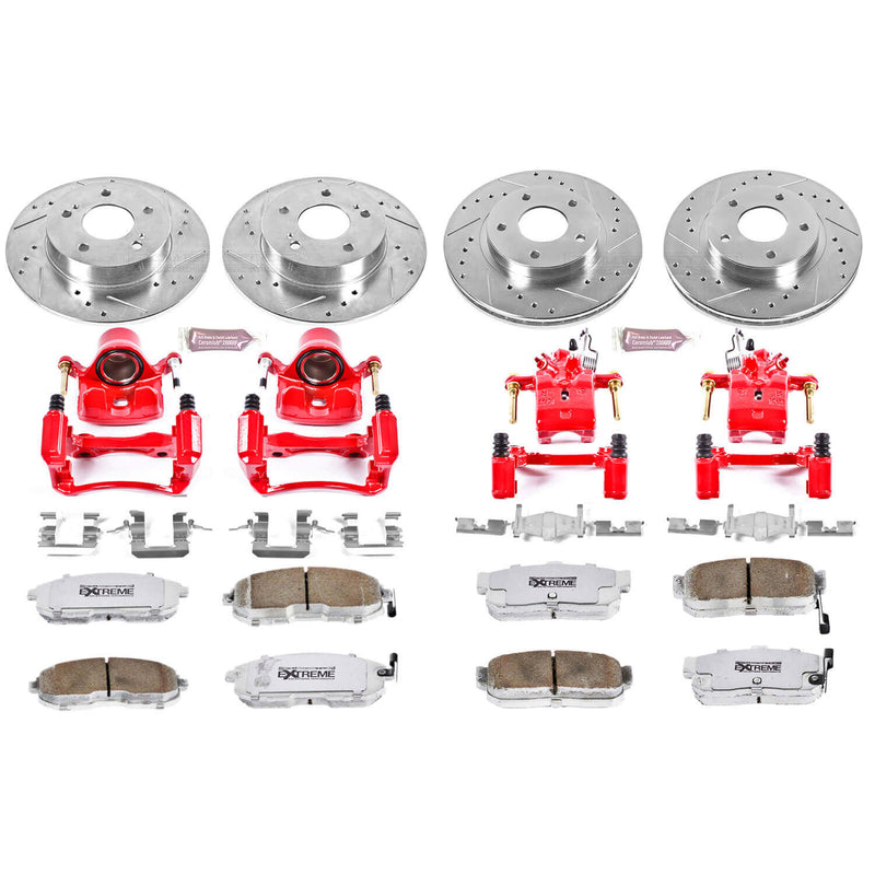 Power Stop KC2281-26 Z26 Extreme Street Warrior 1-Click Brake Kit With Calipers (Front And Rear) for 2000-2001 INFINITI I30 product image