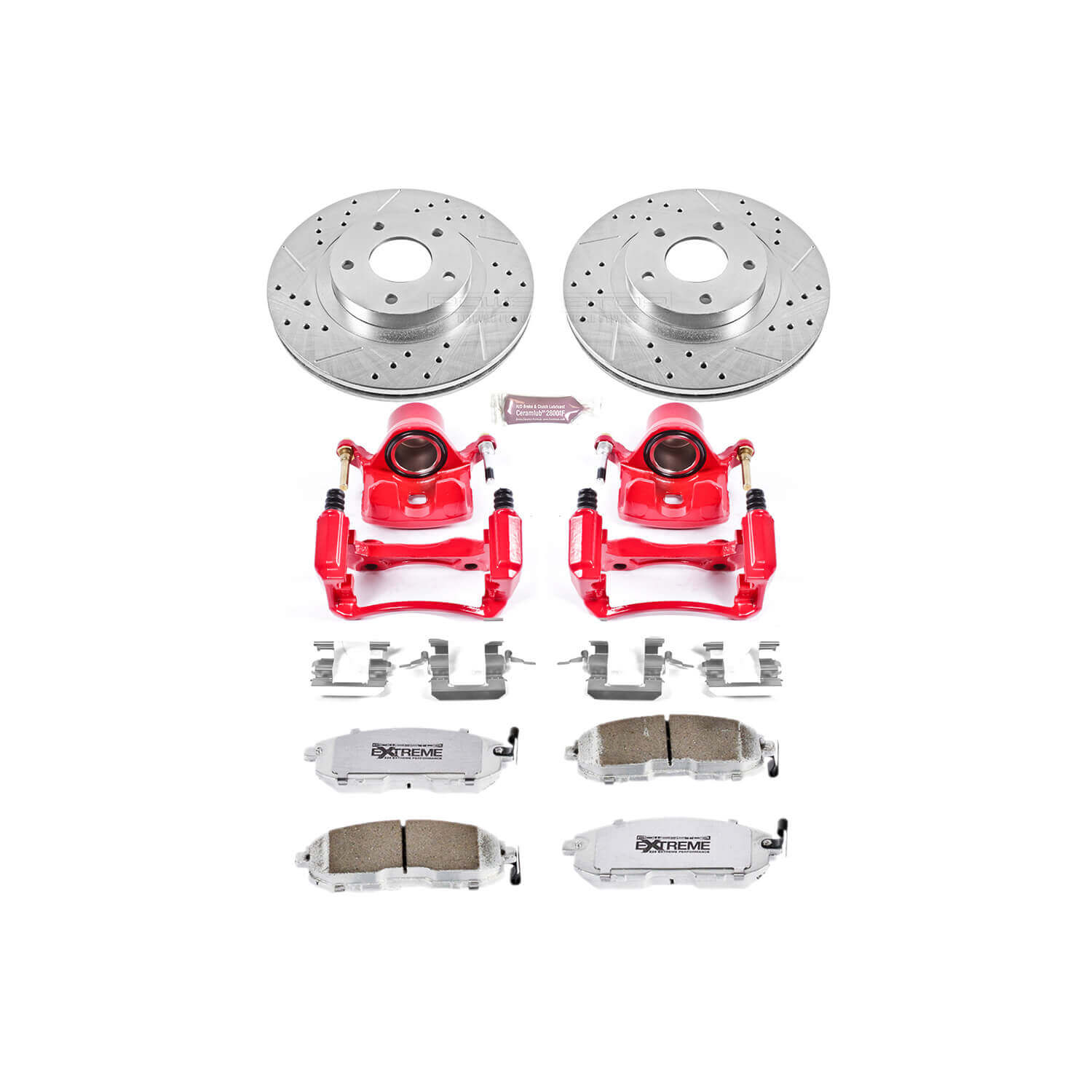 Power Stop KC2282-26 Z26 Extreme Street Warrior 1-Click Brake Kit With Calipers (Front) for 2002-2006 INFINITI I35 product image