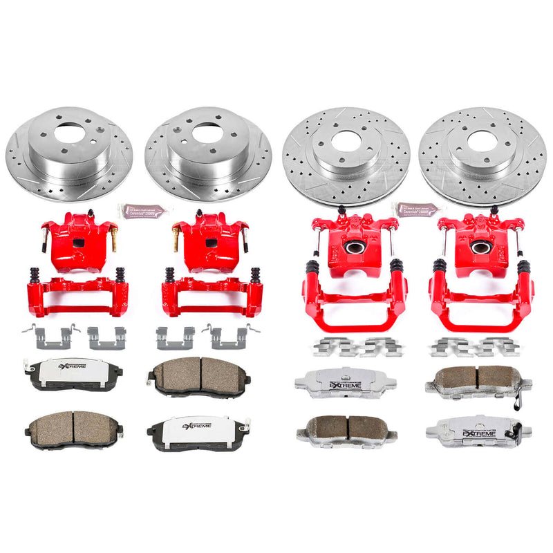 Power Stop KC2283-26 Z26 Extreme Street Warrior 1-Click Brake Kit With Calipers (Front And Rear) for 2002-2006 Nissan Altima product image