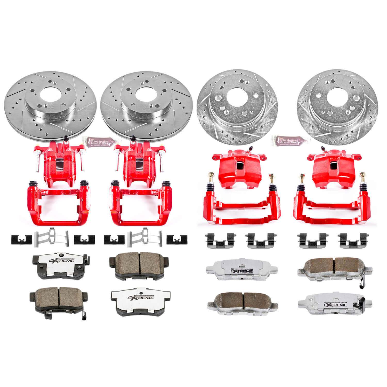 Power Stop KC2296-26 Z26 Extreme Street Warrior 1-Click Brake Kit With Calipers (Front And Rear) for 2001-2003 Acura Cl product image