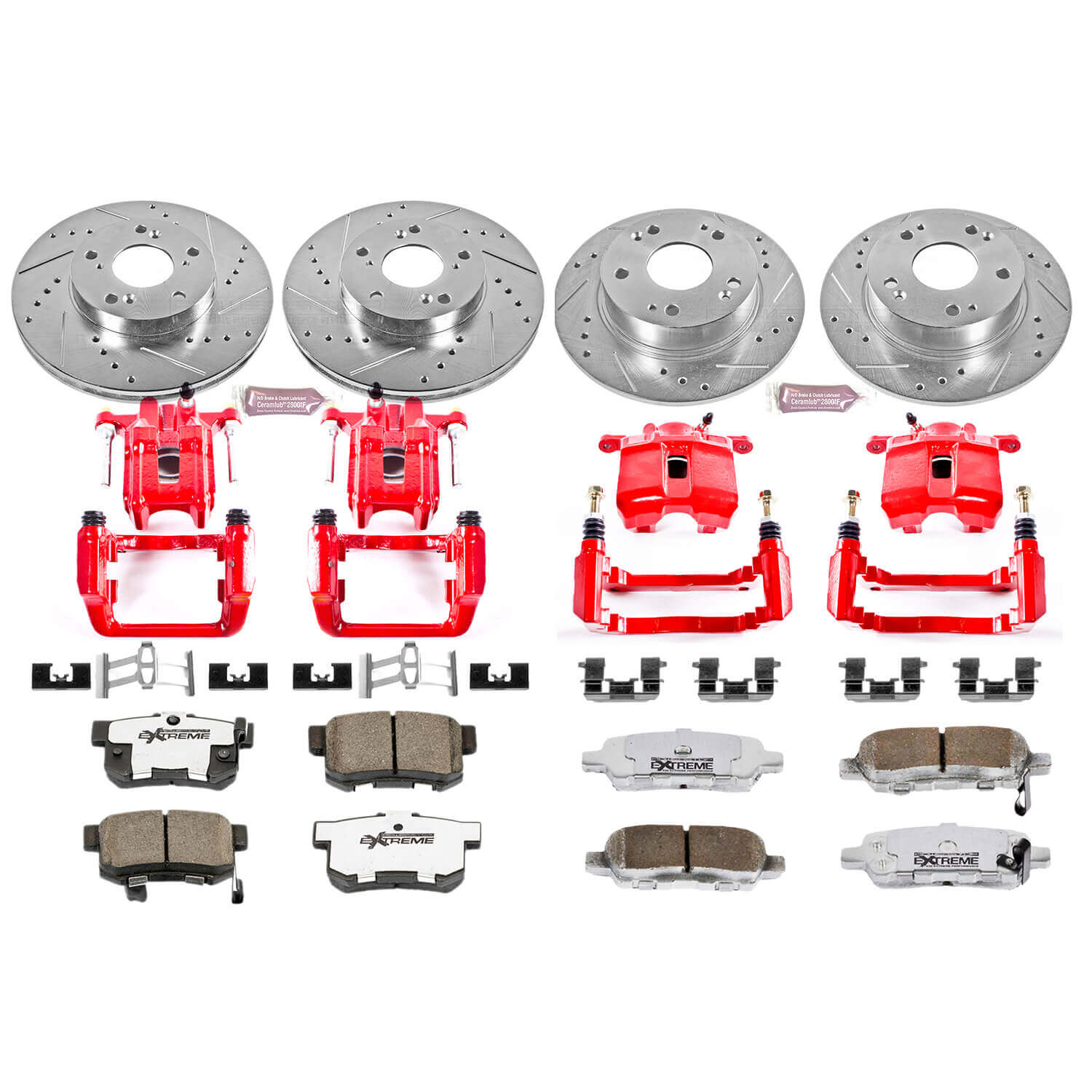 Power Stop KC2297-26 Z26 Extreme Street Warrior 1-Click Brake Kit With Calipers (Front And Rear) for 2003-2008 Acura Tsx product image