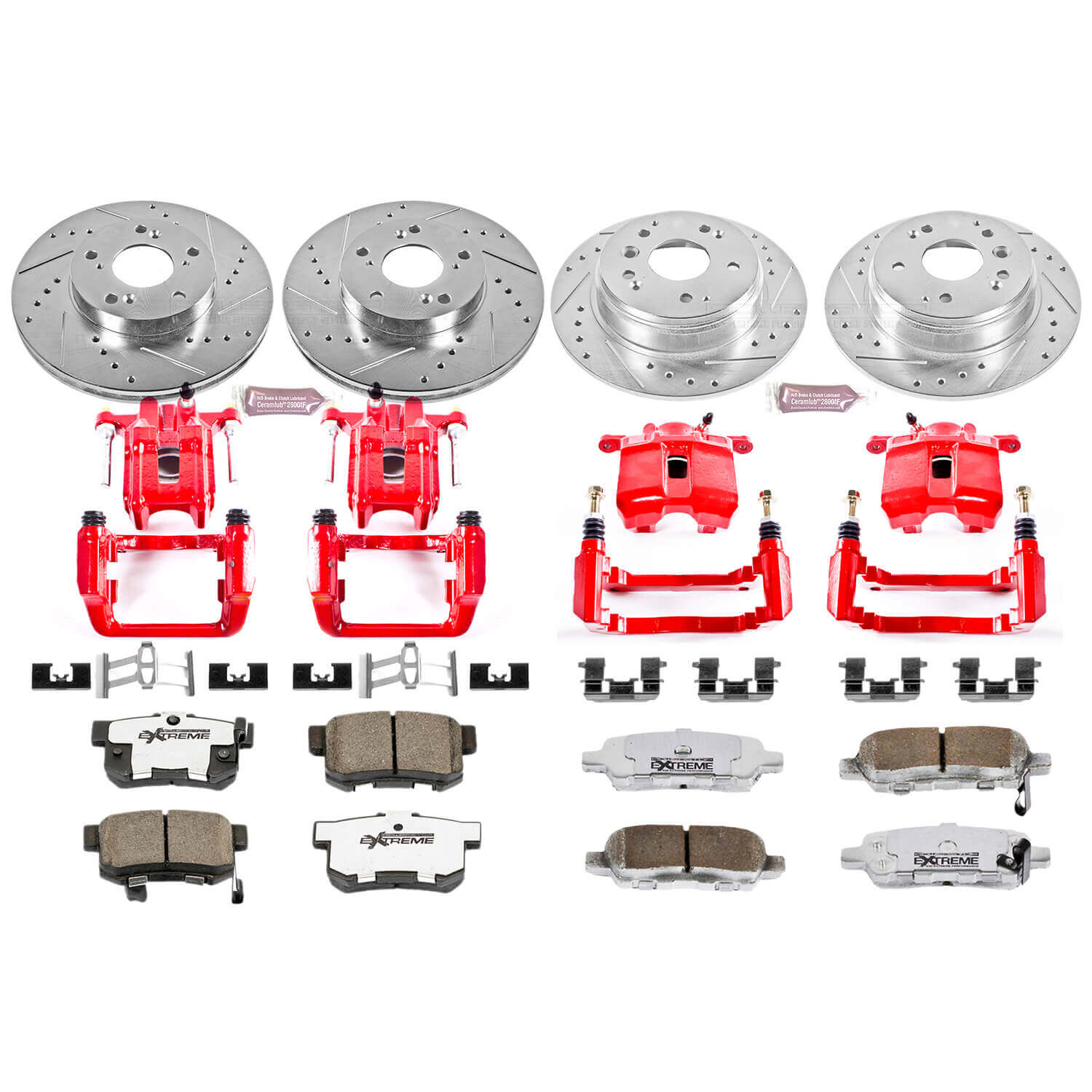 Power Stop KC2298-26 - Z26 Extreme Street Warrior 1-Click Brake Kit With Calipers (Front And Rear) vehicle fitment brake part