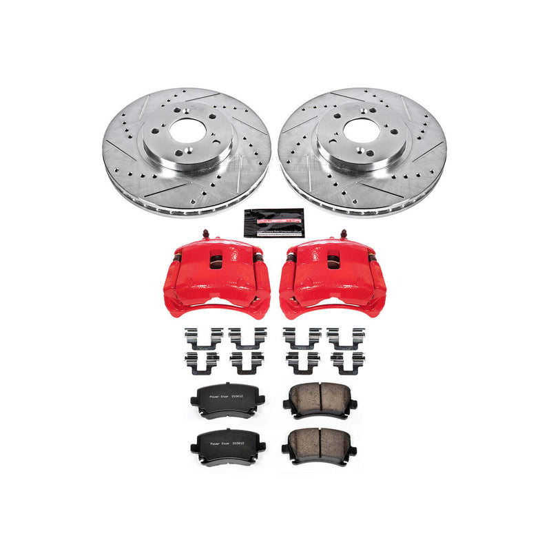 Power Stop KC2299 Z23 Evolution Sport Performance 1-Click Drilled And Slotted Front Brake Kit With Calipers for 1999-2004 Acura Mdx product image