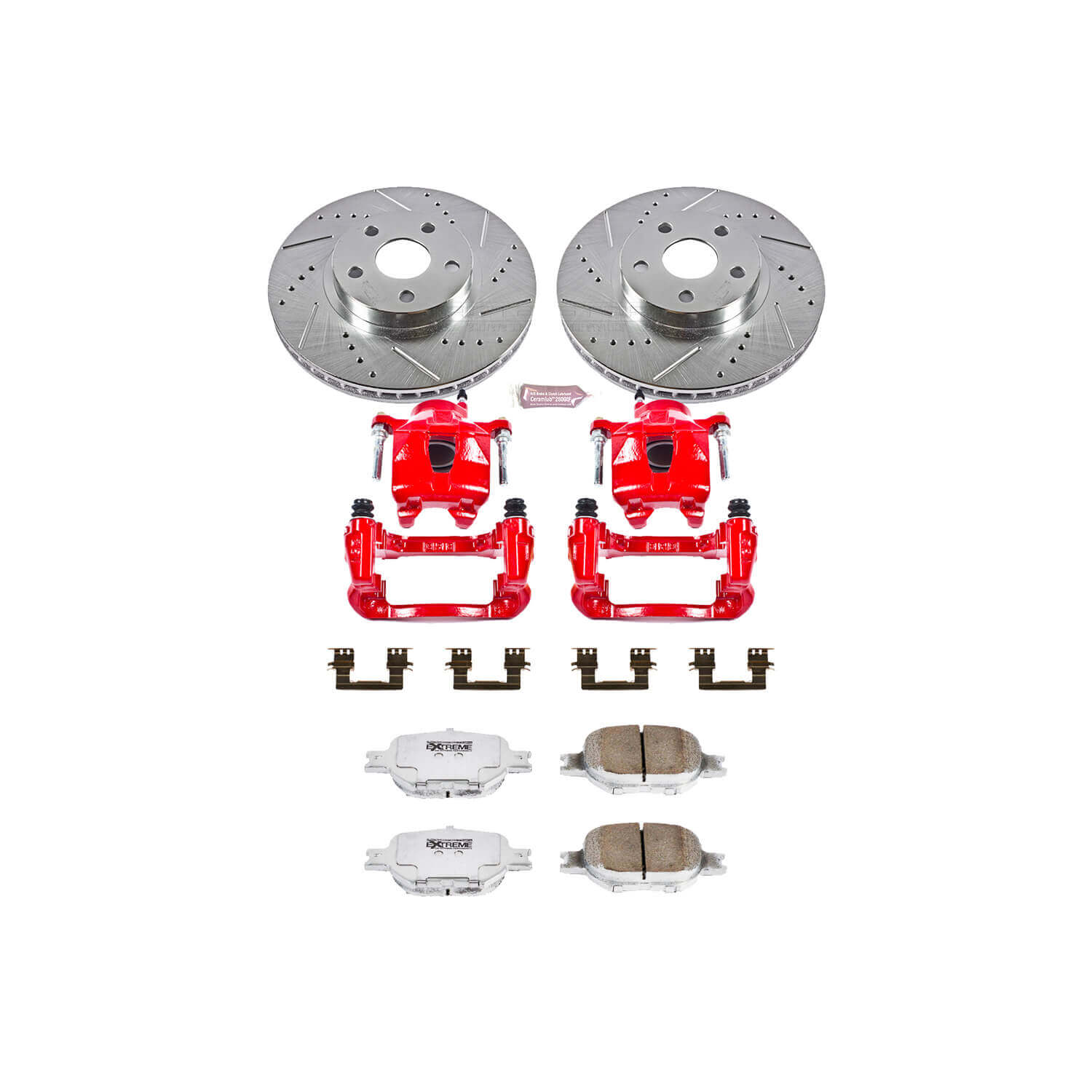 Power Stop KC2313-26 Z26 Extreme Street Warrior 1-Click Brake Kit With Calipers (Front) for 2003-2010 Scion Tc product image