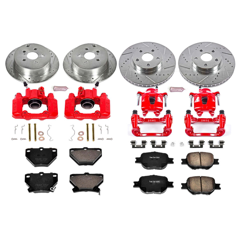 Power Stop KC2314A - Z23 Evolution Sport Performance 1-Click Brake Kit With Calipers (Front And Rear) vehicle fitment brake part