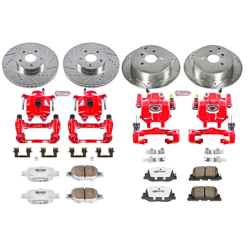 Power Stop KC2315-26 Z26 Extreme Street Warrior 1-Click Brake Kit With Calipers (Front And Rear) for 2005-2010 Scion Tc product image