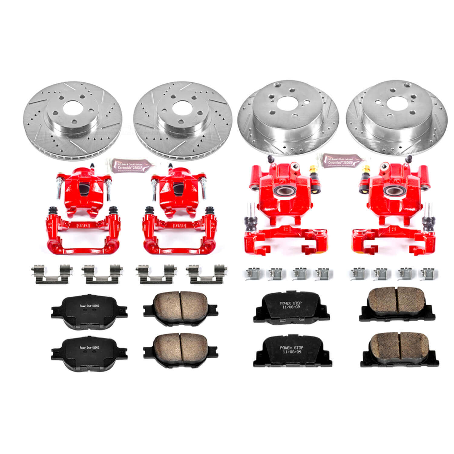 Power Stop KC2315 - Z23 Evolution Sport Performance 1-Click Brake Kit With Calipers (Front And Rear) vehicle fitment brake part