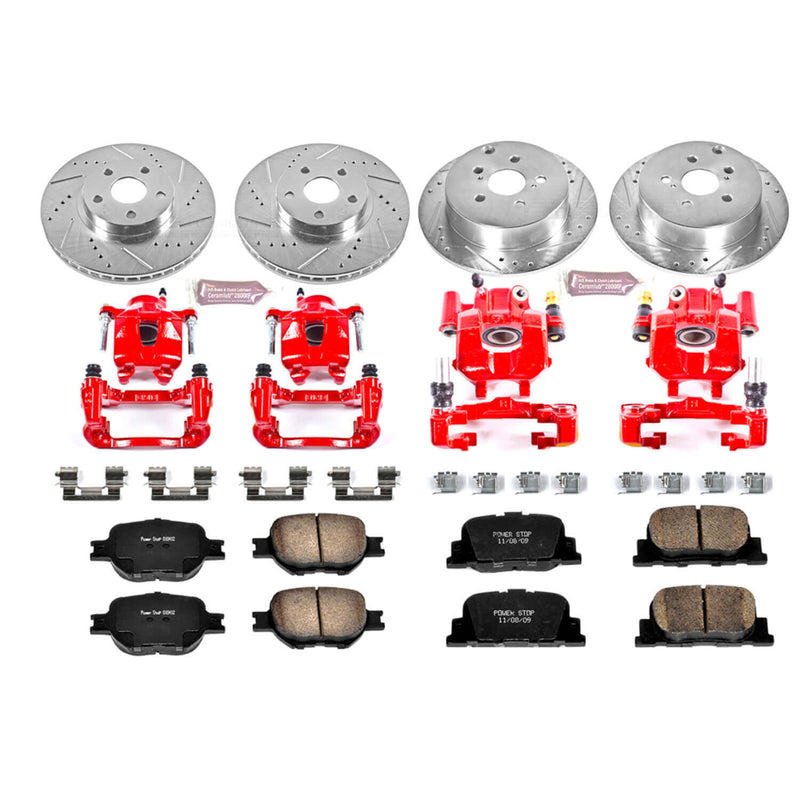 Power Stop KC2315 - Z23 Evolution Sport Performance 1-Click Brake Kit With Calipers (Front And Rear) vehicle fitment brake part