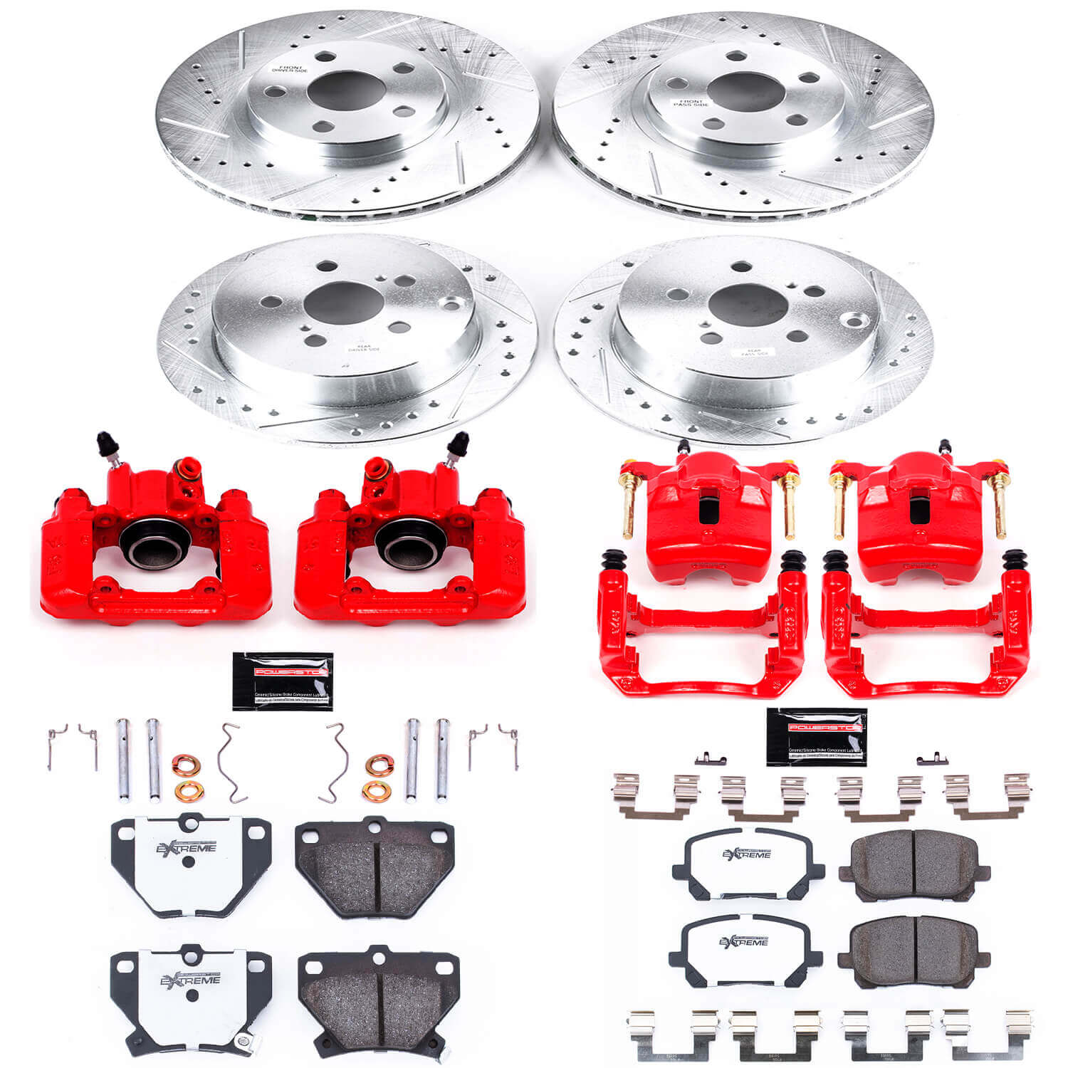 Power Stop KC2317-26 Z26 Extreme Street Warrior 1-Click Brake Kit With Calipers (Front And Rear) for 2003-2007 Pontiac Vibe product image