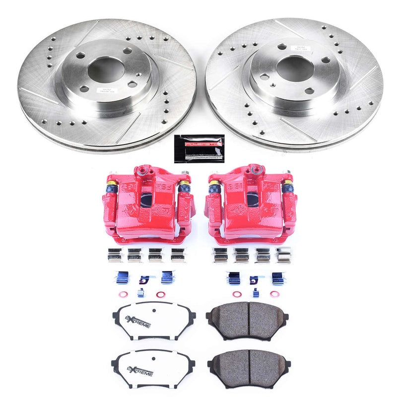 Power Stop KC2353-26 Z26 Extreme Street Warrior 1-Click Brake Kit With Calipers (Front) for 2001-2005 Mazda Miata / MX-5 product image