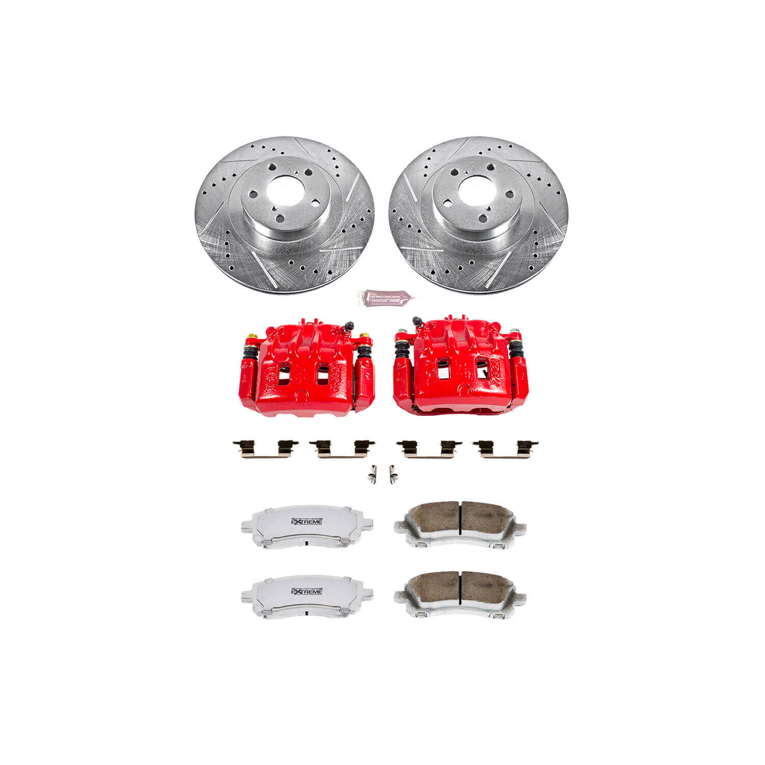 Power Stop KC2369-26 Z26 Extreme Street Warrior 1-Click Brake Kit With Calipers (Front) for 2001-2003 Subaru Impreza Wrx product image