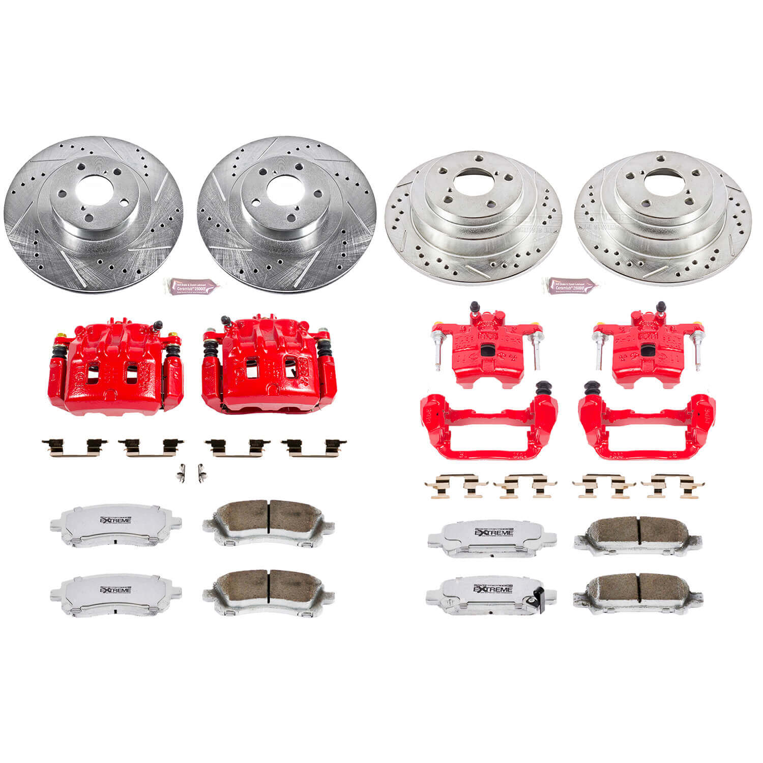 Power Stop KC2371-26 Z26 Extreme Street Warrior 1-Click Brake Kit With Calipers (Front And Rear) for 2002-2003 Subaru Impreza Wrx product image