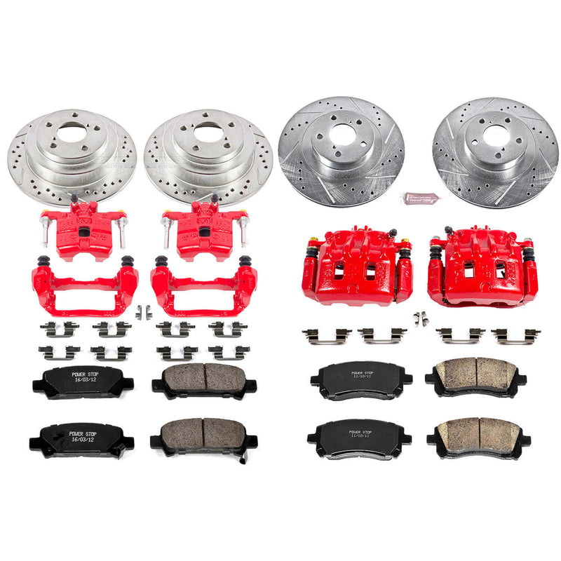 Power Stop KC2371 Z23 Evolution Sport Performance 1-Click Brake Kit With Calipers (Front And Rear) for 2002-2003 Subaru Impreza Wrx product image
