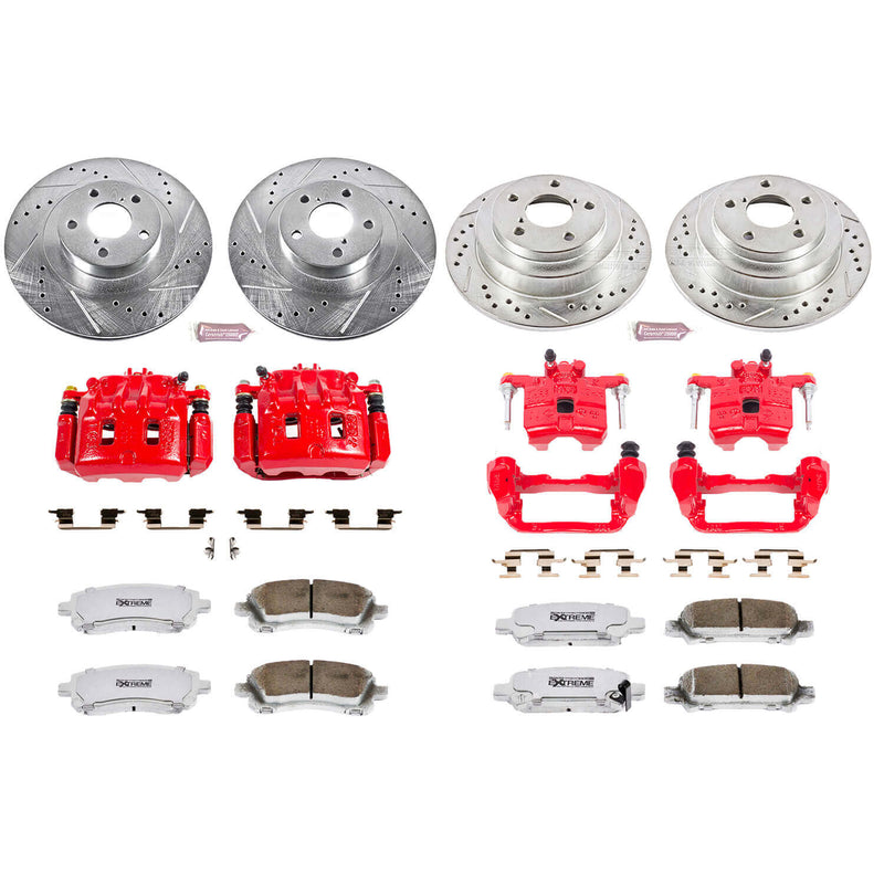 Power Stop KC2377-26 Z26 Extreme Street Warrior 1-Click Brake Kit With Calipers (Front And Rear) for 2003 Subaru Forester product image