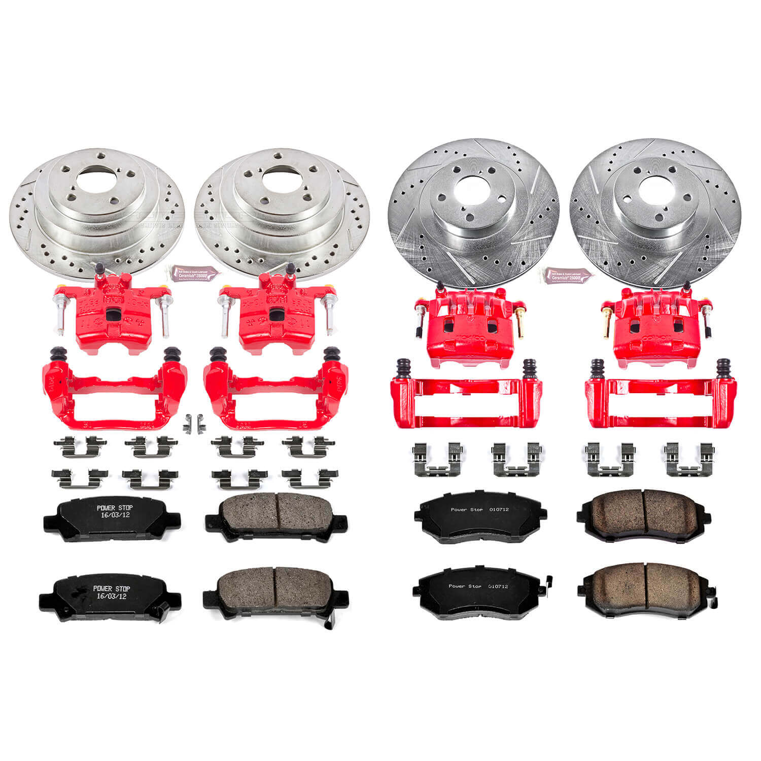 Power Stop KC2377 Z23 Evolution Sport Performance 1-Click Brake Kit With Calipers (Front And Rear) for 2003 Subaru Forester product image