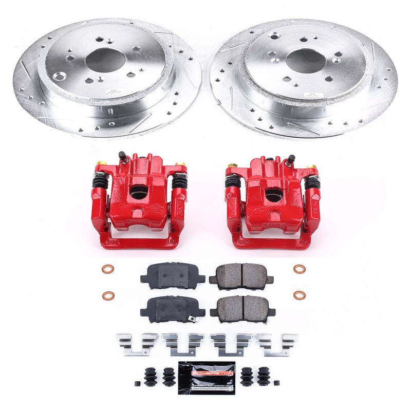 Power Stop KC2382 Z23 Evolution Sport Performance 1-Click Drilled And Slotted Rear Brake Kit With Calipers for 2001-2008 Acura Mdx product image