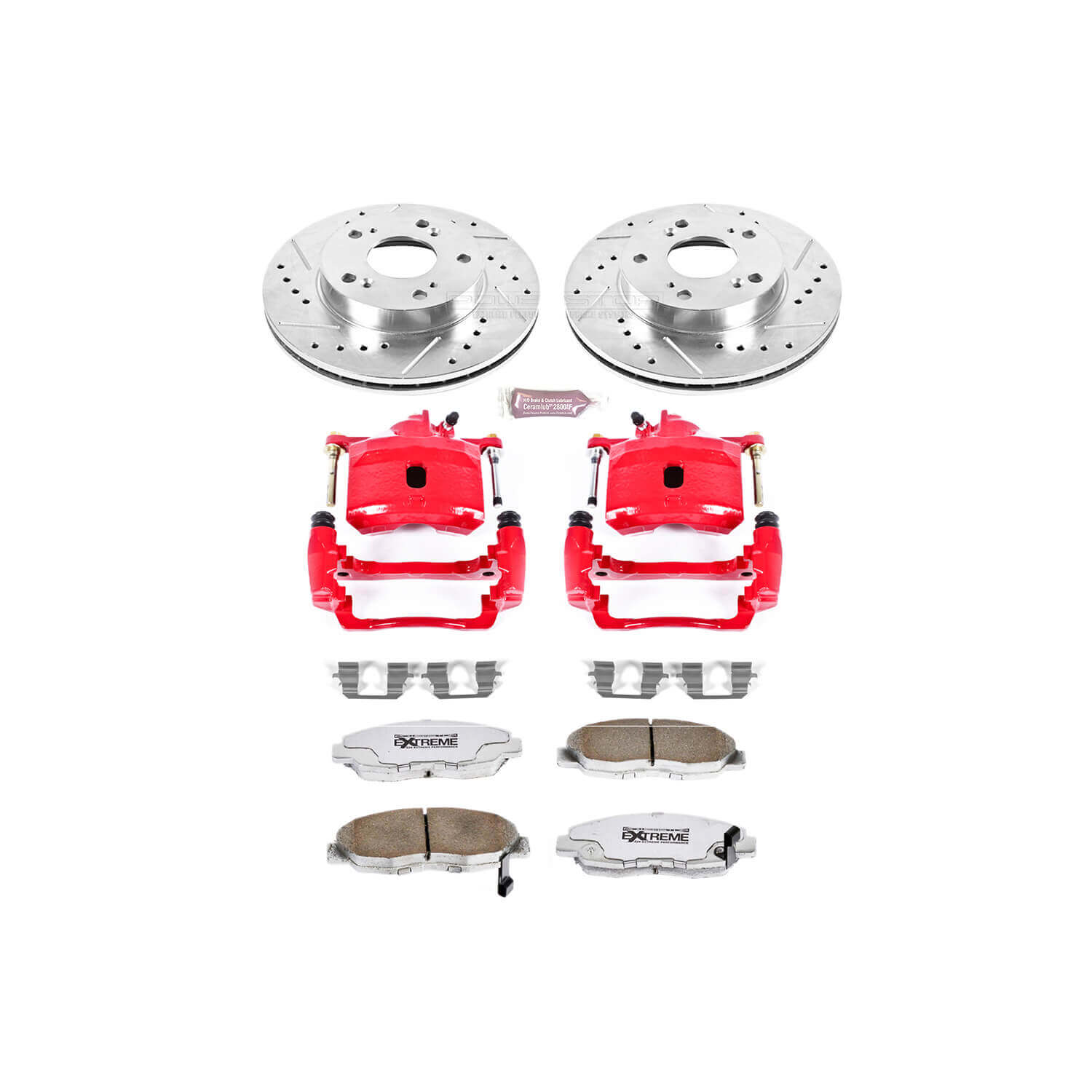 Power Stop KC2384-26 Z26 Extreme Street Warrior 1-Click Brake Kit With Calipers (Front) for 2006-2011 Honda Civic product image