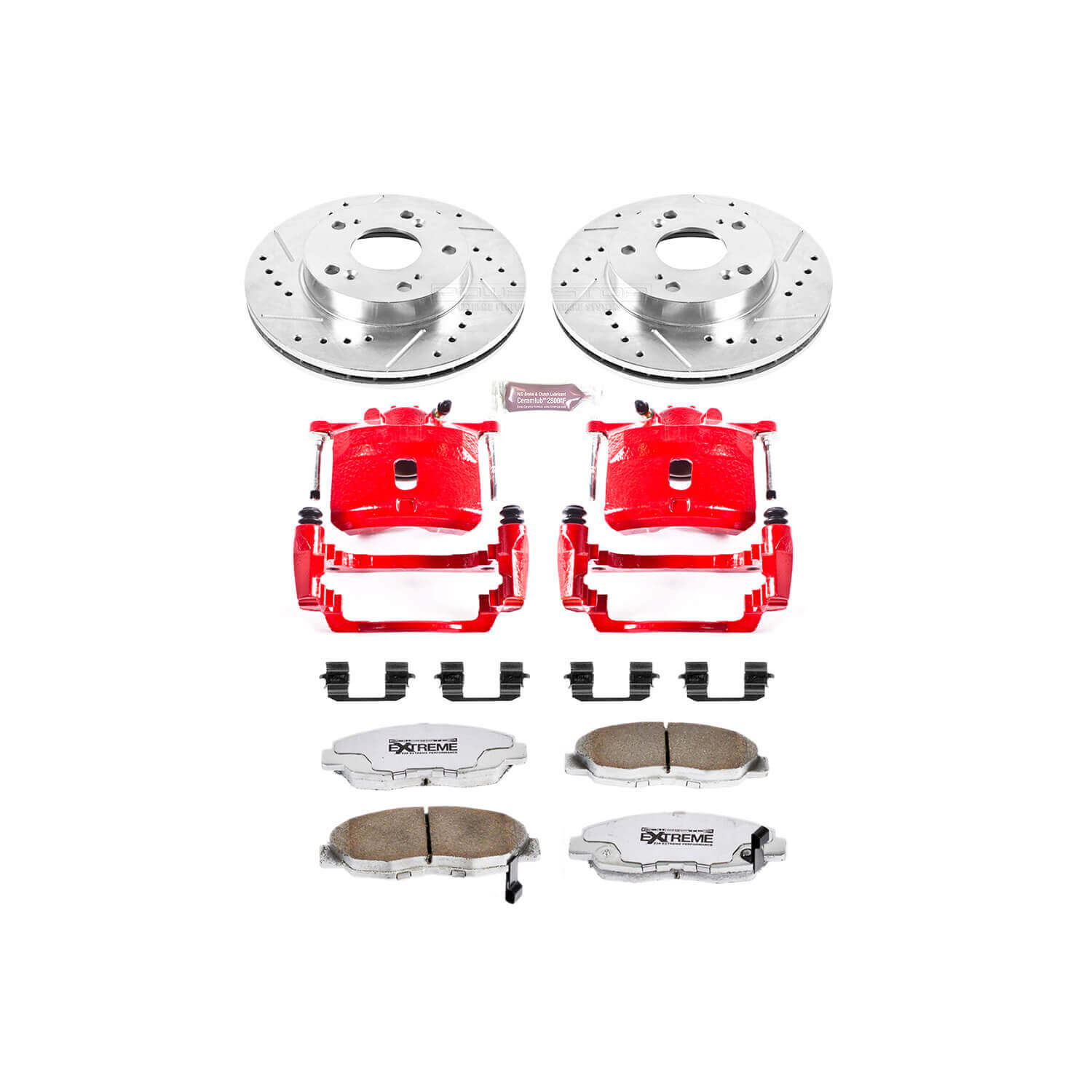 Power Stop KC2384A-26 Z26 Extreme Street Warrior 1-Click Brake Kit With Calipers (Front) for 2006-2011 Honda Civic product image