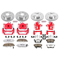 Power Stop KC2385-26 Z26 Extreme Street Warrior 1-Click Brake Kit With Calipers (Front And Rear) for 2006-2011 Honda Civic product image