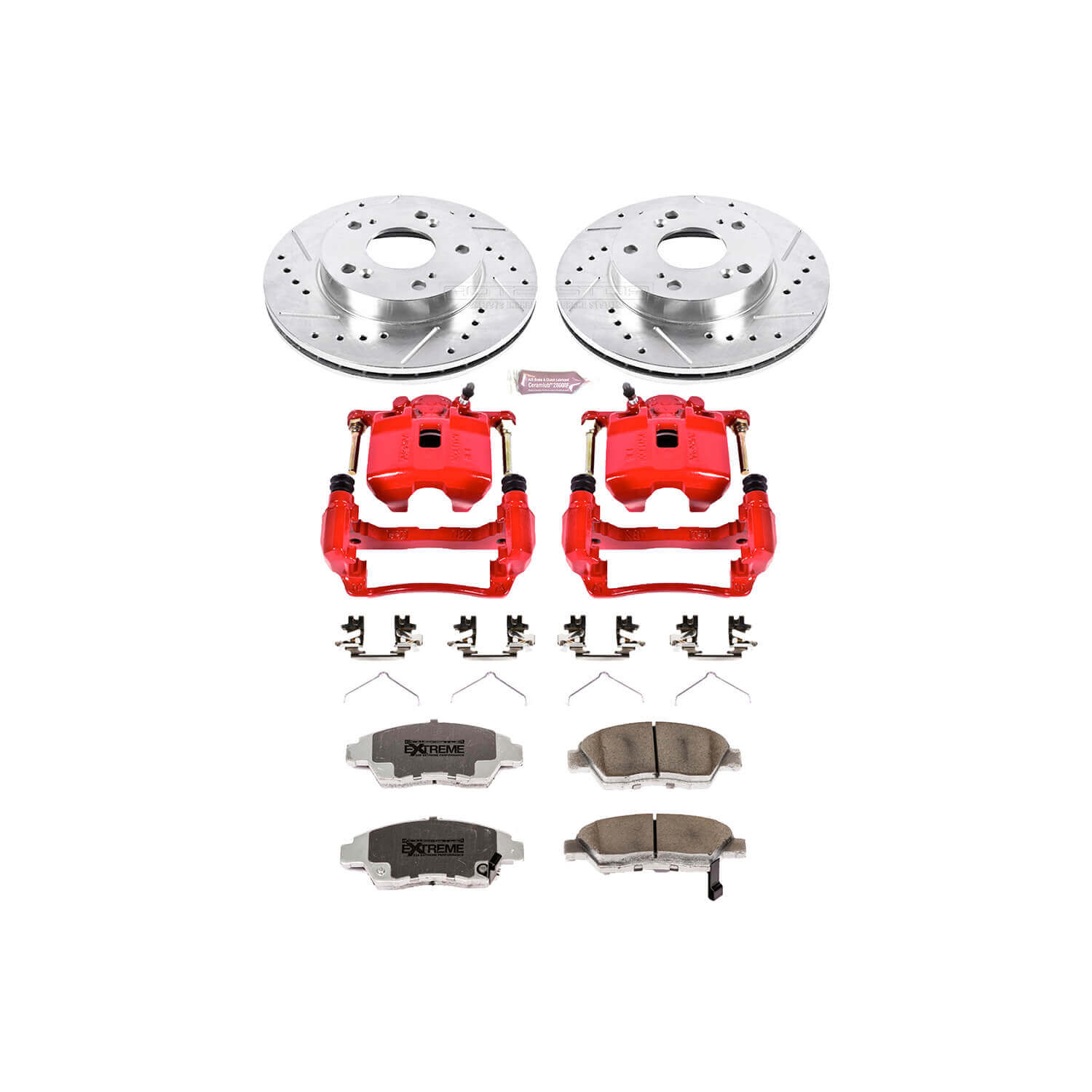 Power Stop KC2389-26 Z26 Extreme Street Warrior 1-Click Brake Kit With Calipers (Front) for 2006-2011 Honda Civic product image