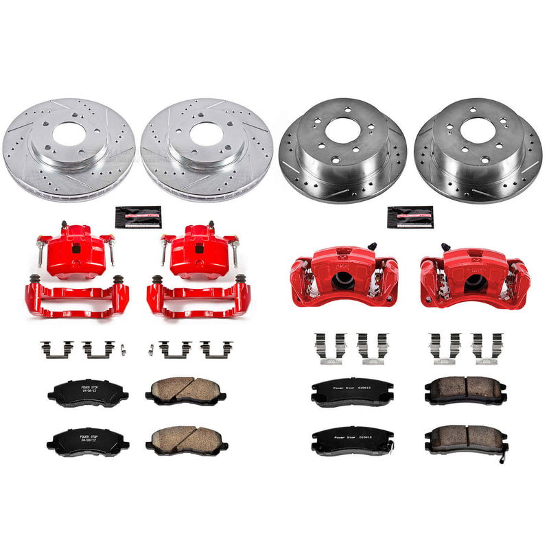 Power Stop KC2395 Z23 Evolution Sport Performance 1-Click Drilled And Slotted Front And Rear Brake Kit With Calipers for 2004-2012 Mitsubishi Galant product image