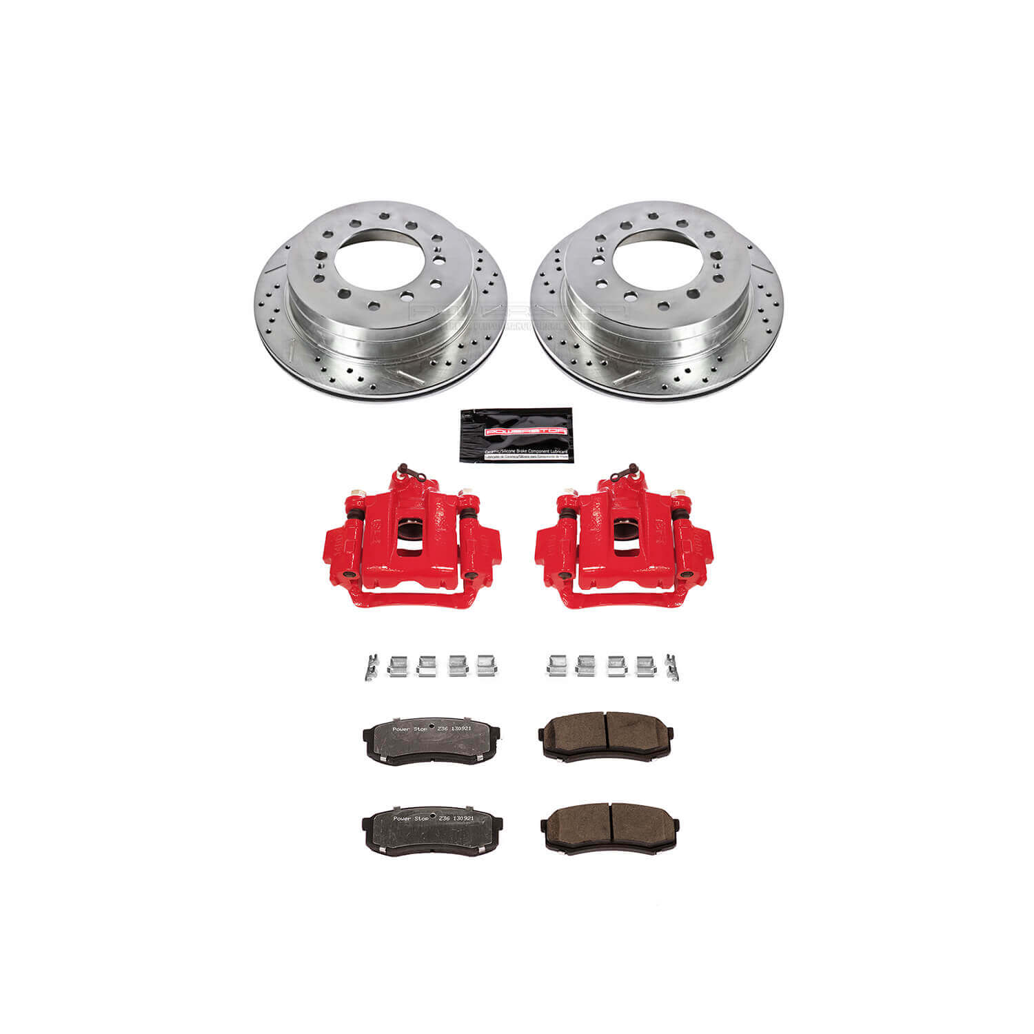 Power Stop KC2405A-36 Z36 Extreme Performance Truck And Tow 1-Click Drilled And Slotted Rear Brake Kit With Calipers for 2003-2009 Toyota 4RUNNER product image