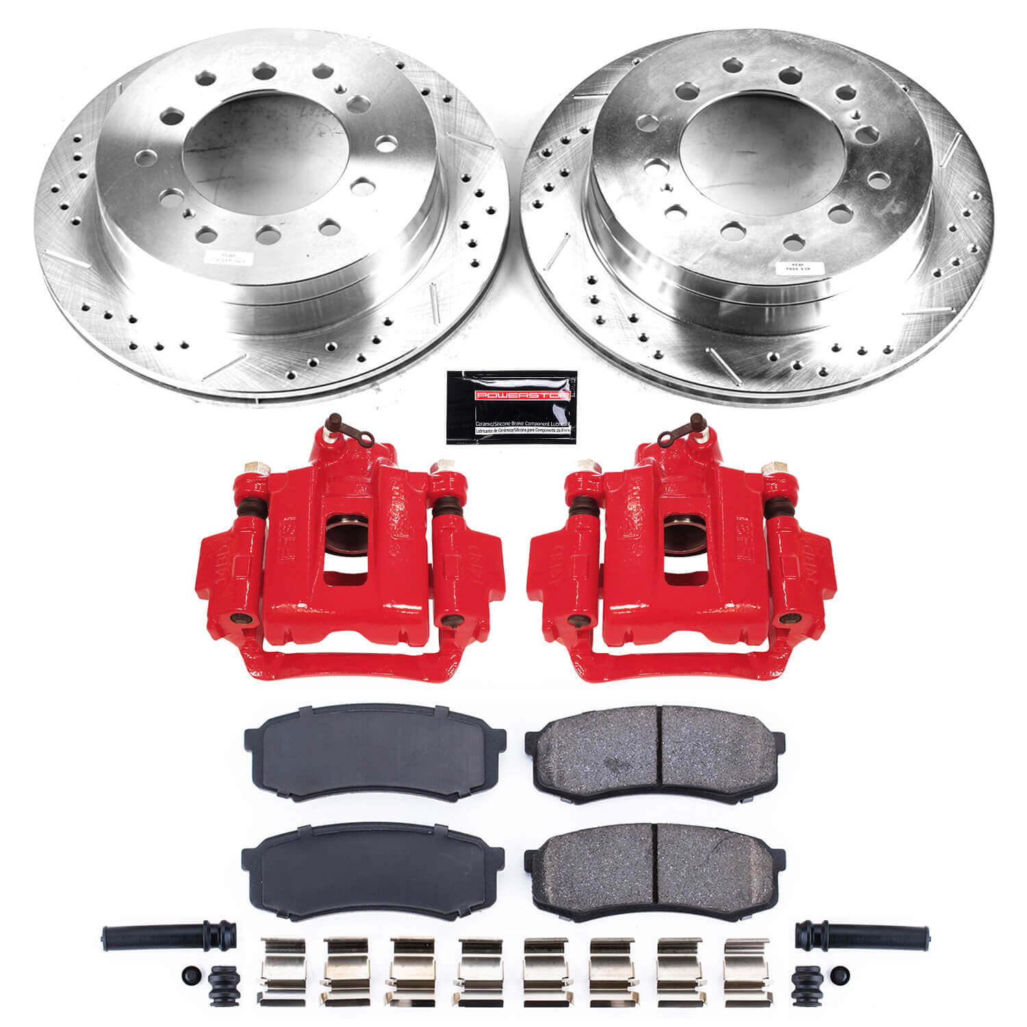 Power Stop KC2405A Z23 Evolution Sport Performance 1-Click Drilled And Slotted Rear Brake Kit With Calipers for 2003-2009 Toyota 4RUNNER product image